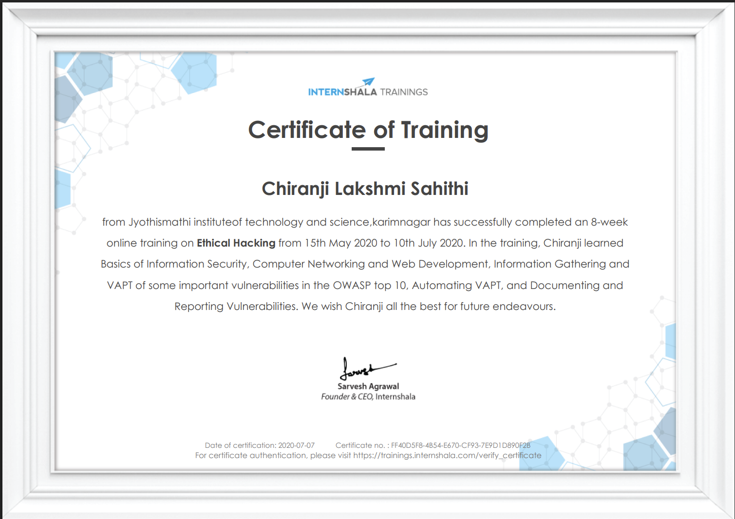Certification 10